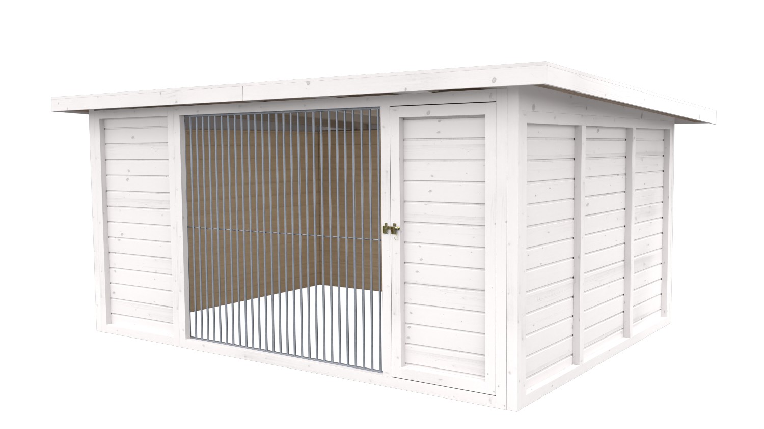 Winterberg-Luxus Holzzwinger mit Pultdach 3 x 4 m  | weiß lasiert | Rohrstab Abs...