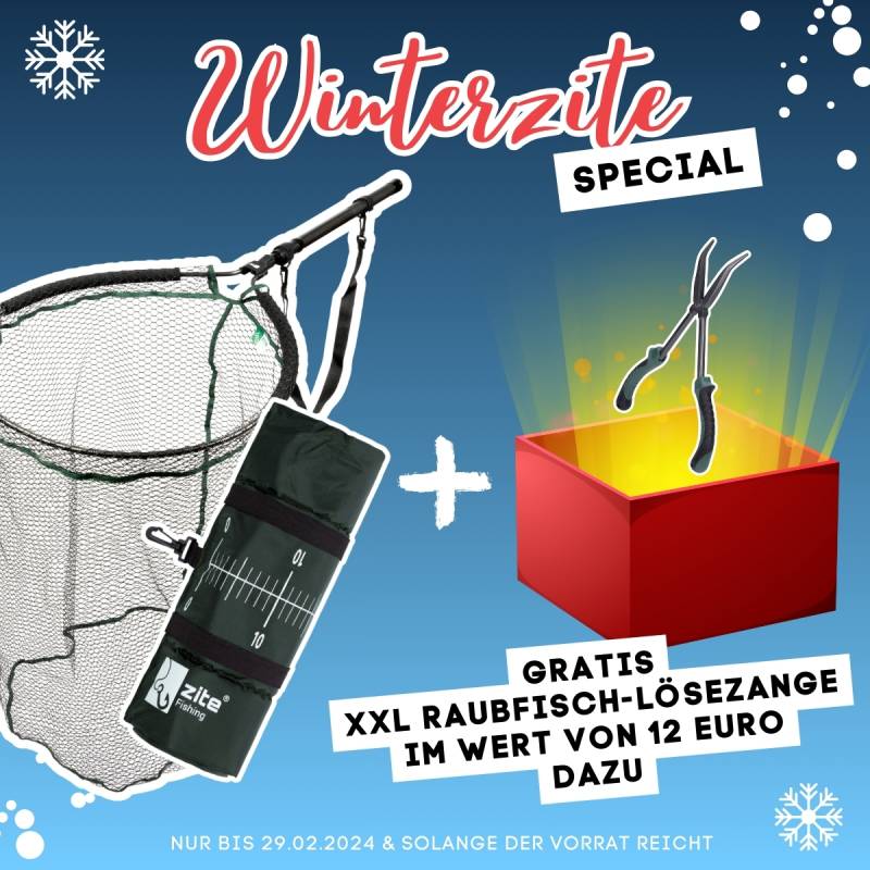 Winterzite Deal: Zite Fishing Streetfishing Kescher 3,70 m & Abhakmatte mit Maßband + Lösezange gratis