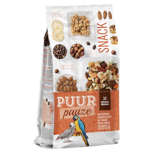 Witte Molen Puur pauze Snack Müsli für Papageien Nüsse 750 g