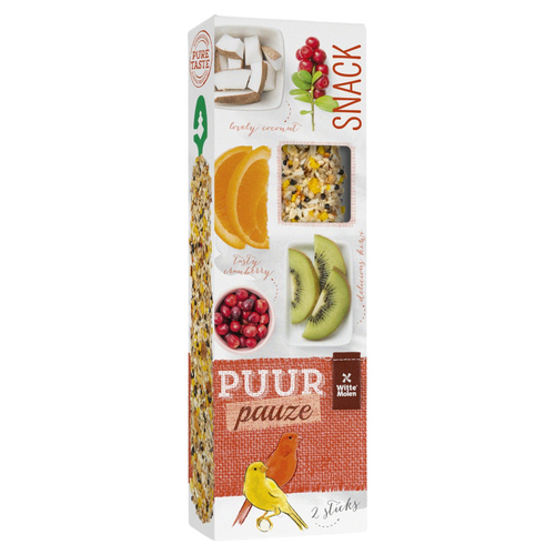 Witte Molen Puur pauze Sticks Kanarien Moosbeere & Kiwi 60 g