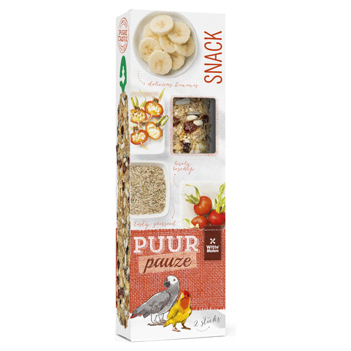 Witte Molen Puur pauze Sticks Papagei Banane & Hagebutte 140 g