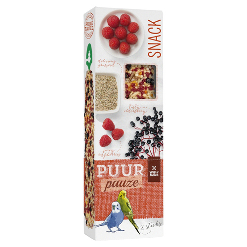 Witte Molen Puur pauze Sticks Wellensittich Him- & Holunderbeere 60 g