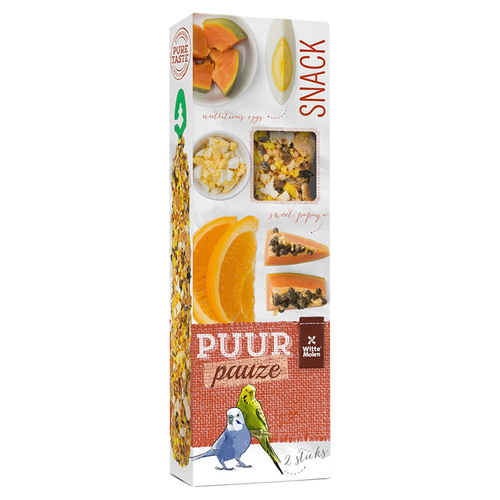 Witte Molen Puur pauze Sticks Wellensittich Papaya & Orange 60 g