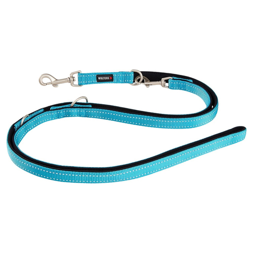 Wolters Führleine Soft & Safe reflektierend aqua/schwarz, Größe: XL