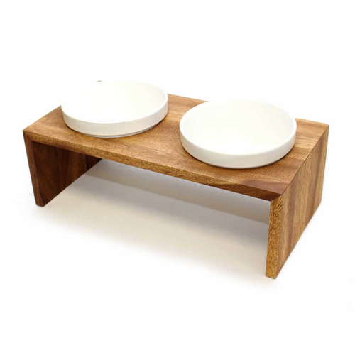 Wolters Gohan Doppelnapf teak, Größe: S / 17,5 x 35 x 10 cm