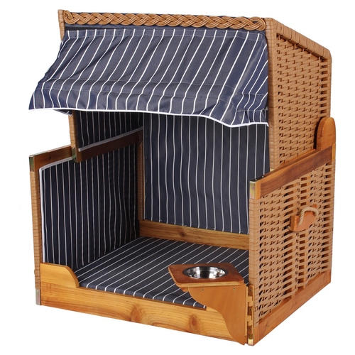 Wolters Hundestrandkorb Wacholder beige/blau-gestreift
