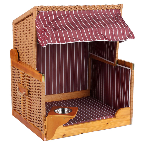 Wolters Hundestrandkorb Wacholder beige/rot-gestreift