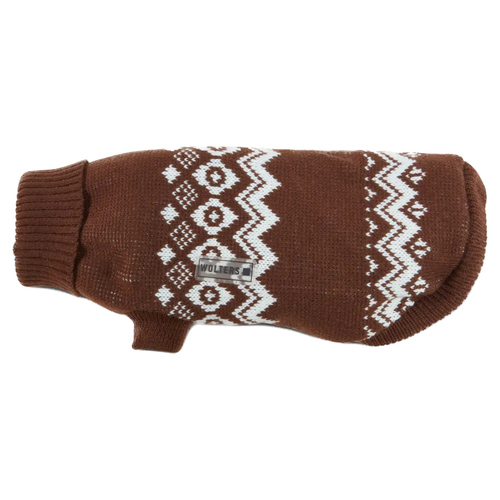 Wolters Norweger Pullover braun/weiß, Rückenlänge: 25 cm