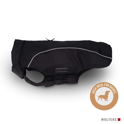 Wolters Regenjacke Easy Rain für Dackel schwarz/schwarz, Rückenlänge: 44 cm