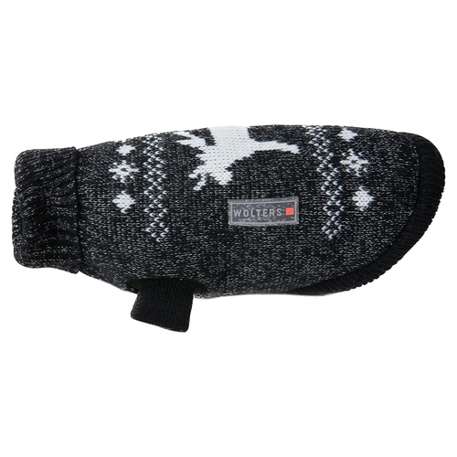 Wolters Strickpullover Elch mit Glitzer schwarz/silber, Rückenlänge: 40 cm