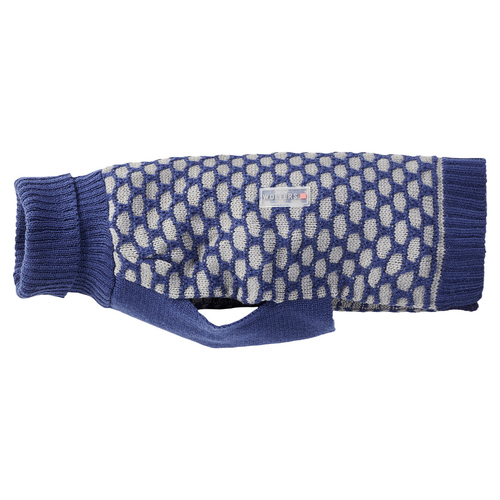 Wolters Strickpullover Honeycomb blau/grau, Rückenlänge: 20 cm