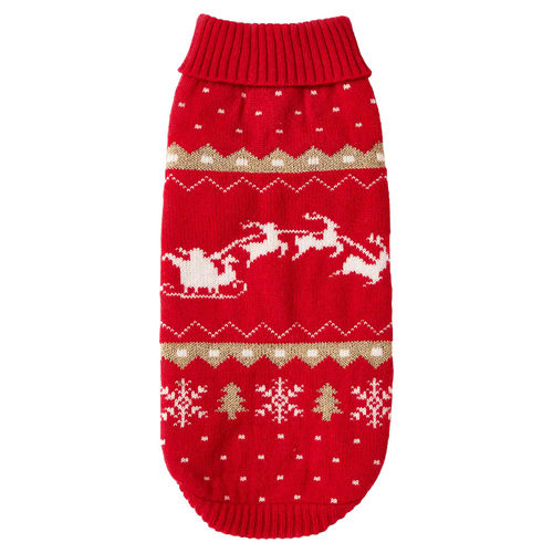 Wolters Strickpullover Santa rot/gold, Rückenlänge: 35 cm