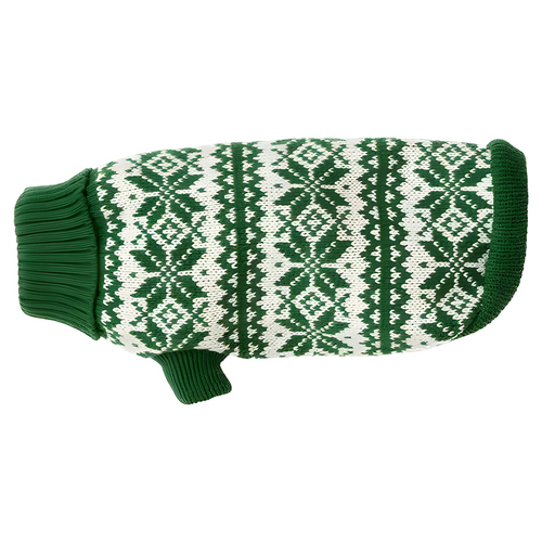Wolters Strickpullover Thore grün/weiß, Rückenlänge: 50 cm