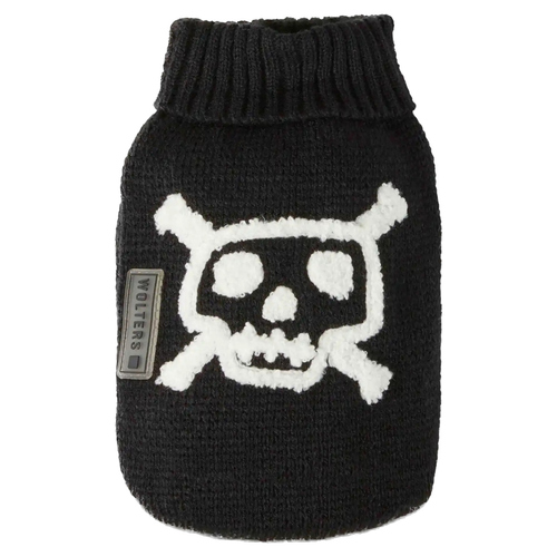 Wolters Strickpullover Totenkopf schwarz/weiß, Rückenlänge: 25 cm