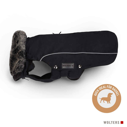 Wolters Winterjacke Amundsen für Dackel schwarz, Rückenlänge: 38 cm