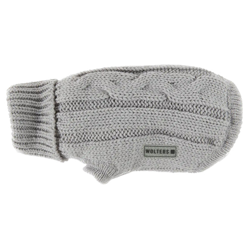 Wolters Zopf-Strickpullover für Mops & Co. silber, Rückenlänge: 50 cm