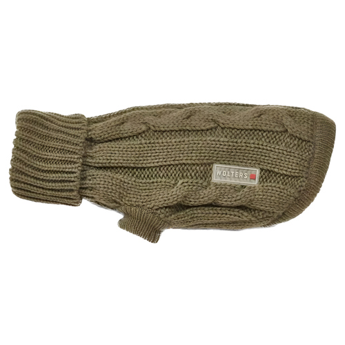 Wolters Zopf-Strickpullover olive, Rückenlänge: 30 cm