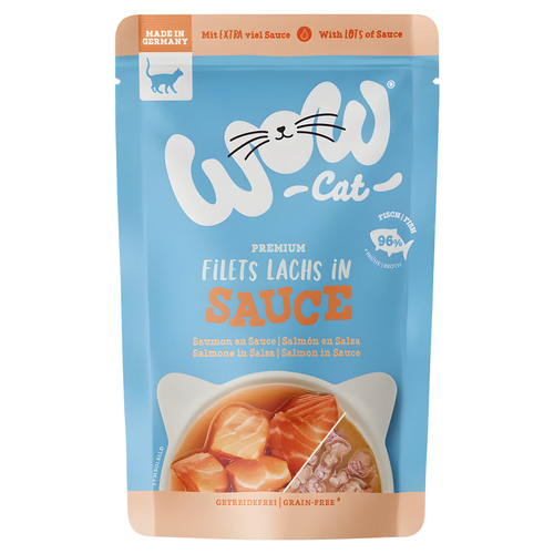 Wow Cat Adult Premium Filets Lachs in Sauce 85 g - 8 Stück