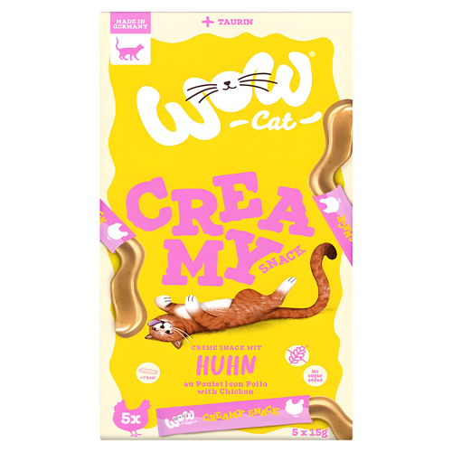 Wow Cat Creamy Snack mit Huhn 5 x 15 g