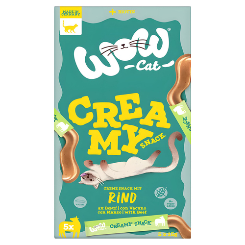 Wow Cat Creamy Snack mit Rind 5 x 15 g