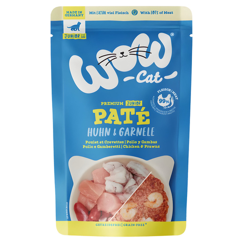Wow Cat Junior Paté Huhn & Garnele 125 g - 12 Stück
