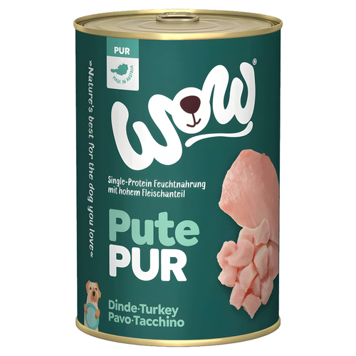 Wow Dog Adult Pur Pute 400 g - 6 Stück