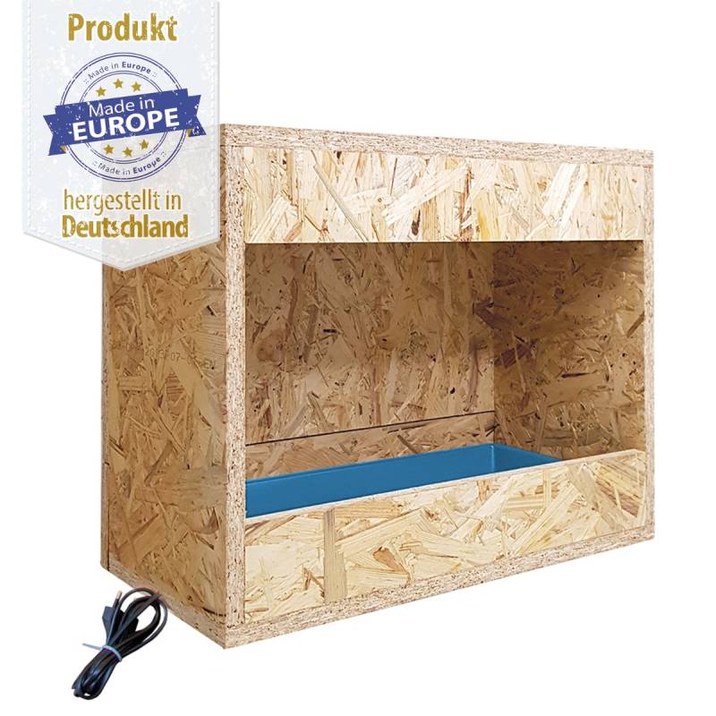 Wurfkiste aus Holz mit Heizung