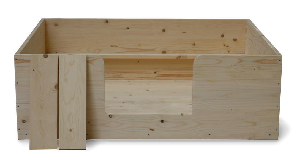 Wurfkiste naturbelassen 140 x 120 x H 40 cm inkl. Welpenschutz, Sonderserie