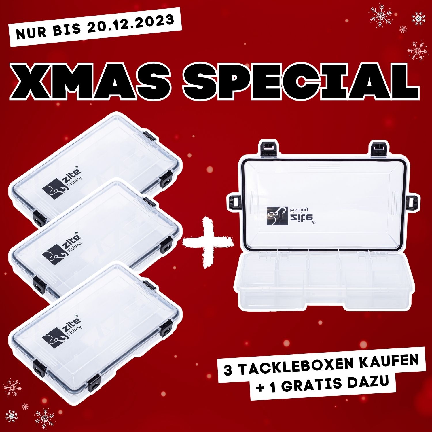 XMAS SPECIAL: 3 x Wasserdichte Angelbox 27x18x5cm + 1 Stück Gratis