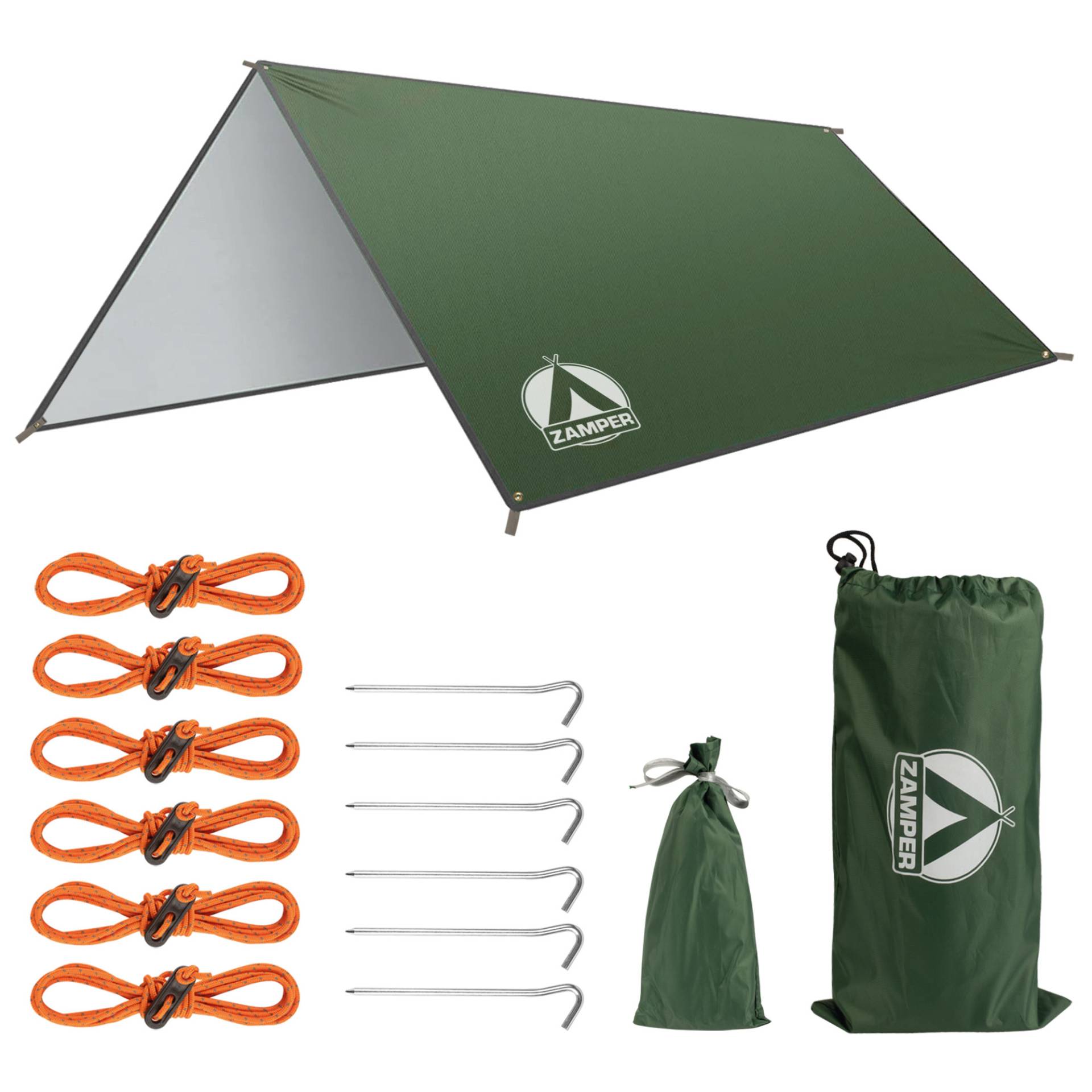 Zamper Tarp Zeltplane grün 3x3 m
