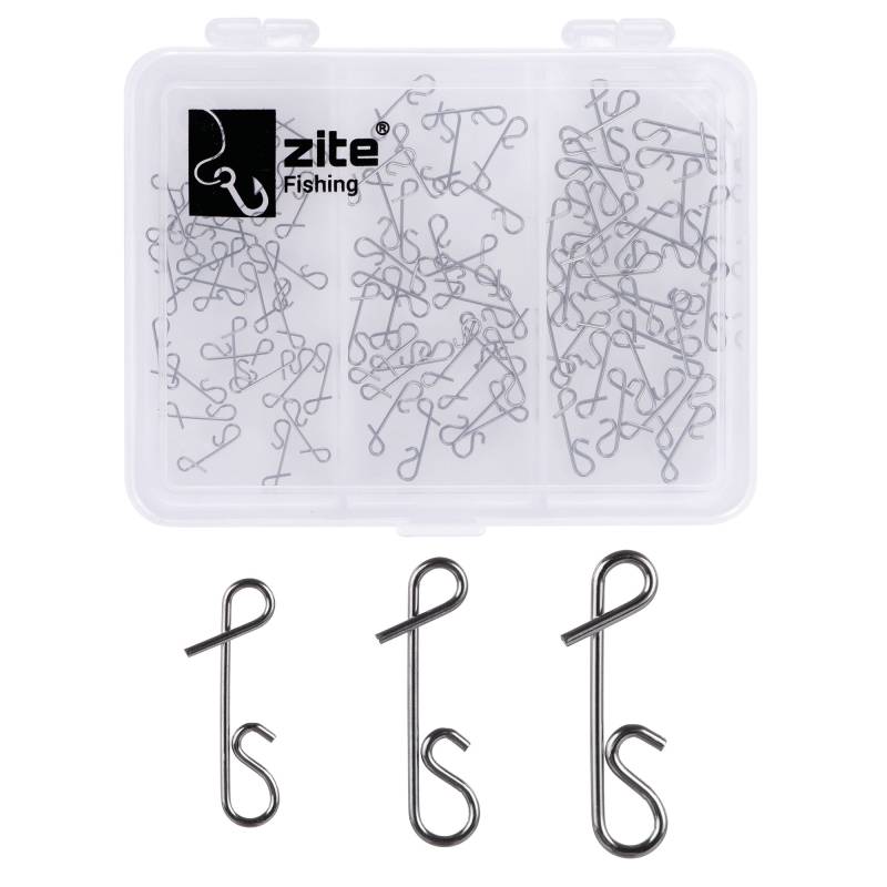 Zite Fishing Knotenlos Verbinder Set 90 tlg. Angelzubehör Größen S,M,L No-Knot-Connecter in Box