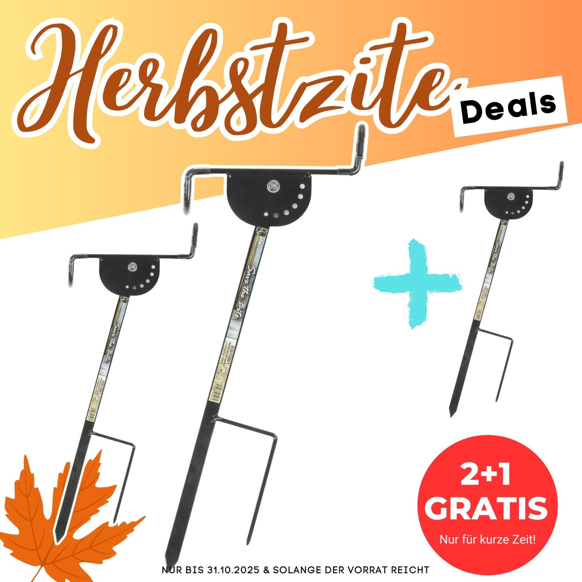 Zite Fishing Stellfischruten-Halter 2+1 Set Schwarz aus Metall Extra Stabil