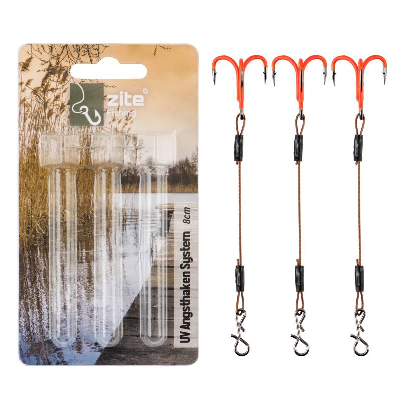 Zite Fishing UV Angsthaken System 7,5cm Drillings-System M Raubfischangeln Fertigmontage