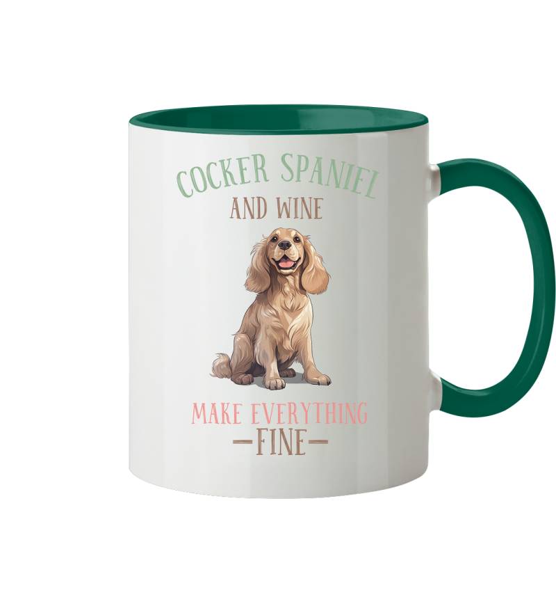 Zweifarbige Tasse "Cocker Spaniel"