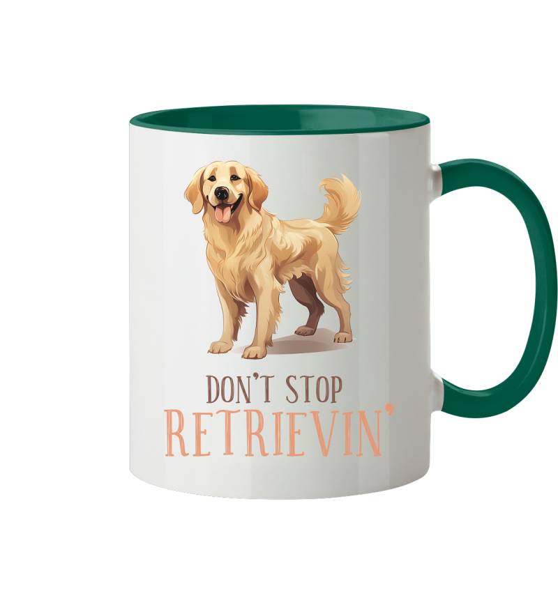 Zweifarbige Tasse "Don't stop Retrievin'"