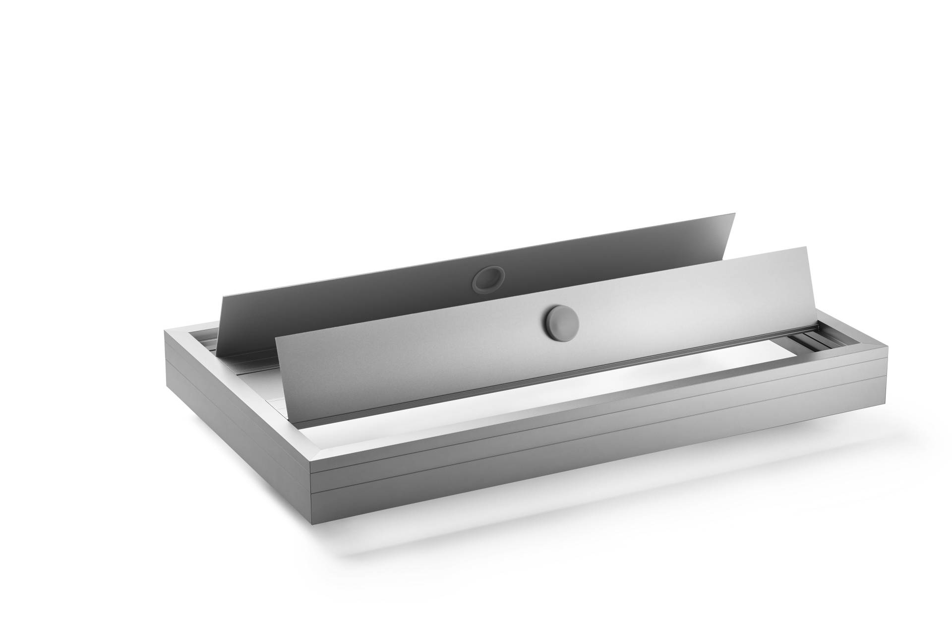 deLUX Aquariumabdeckung aus Aluminium - Flap Klappdeckel - Titangrau