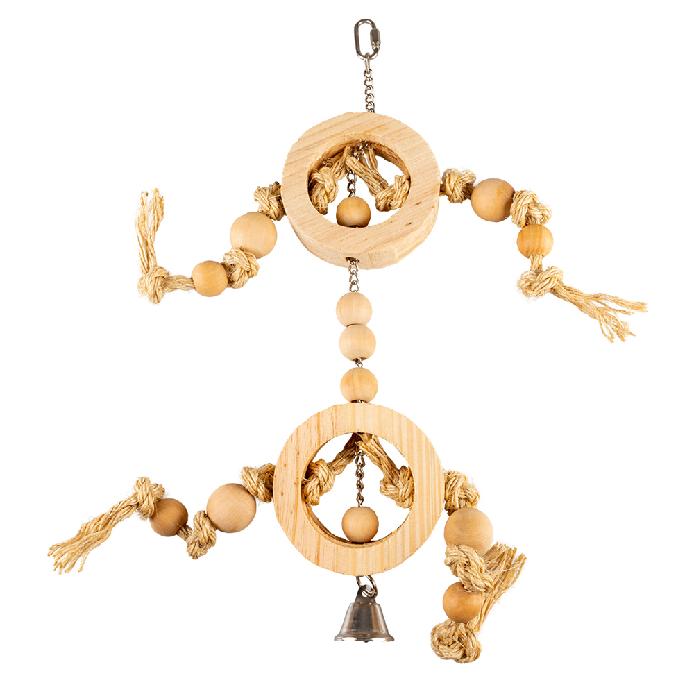 duvo plus - Vogel-Holzringe mit Sisal & Perlen - 55 x 17 x 3 cm