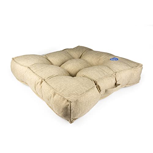 Duvoplus, Quadratisches Kissen, 101 x 101 x 18 cm, Beige, 100% Polyester, Innenkissen fest gepolstert (Füllung PP), mit Reißverschluss und Griff, maschinenwaschbarer Bezug, ohne Knöpfe von Duvoplus