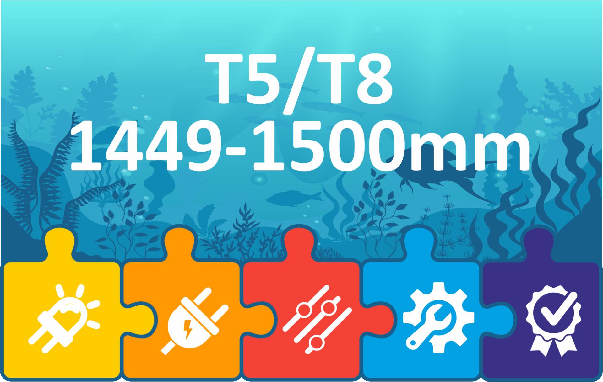 eco+ LED Ersatz T5/T8 Röhren 1449-1500mm Aquarium Beleuchtung | Komplett-Set eco+ LED Ersatz T5/T8 Röhren 1449-1500mm Aquarium Beleuchtung | Komplett-Set