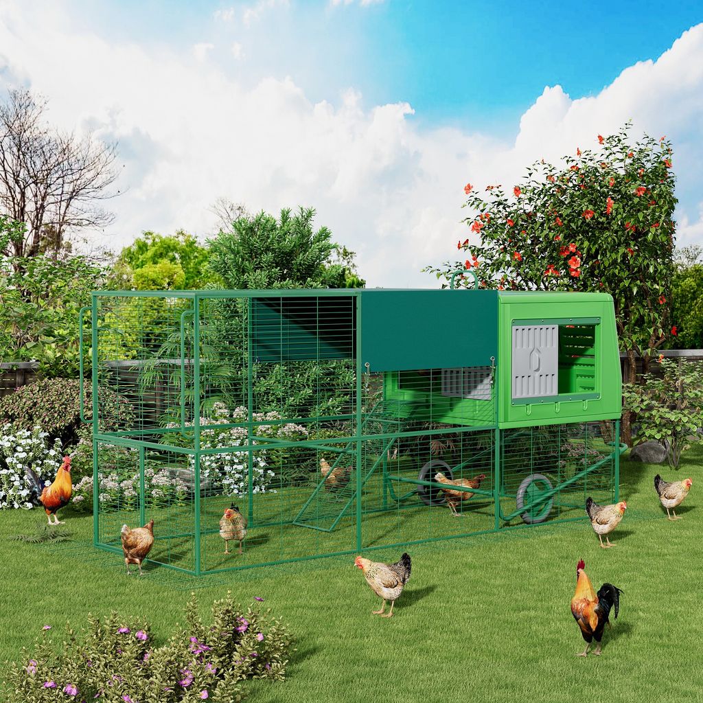 mobiler Hühnerstall / Hühnerhaus - Egg Palace - 120 x 287 x 120 cm