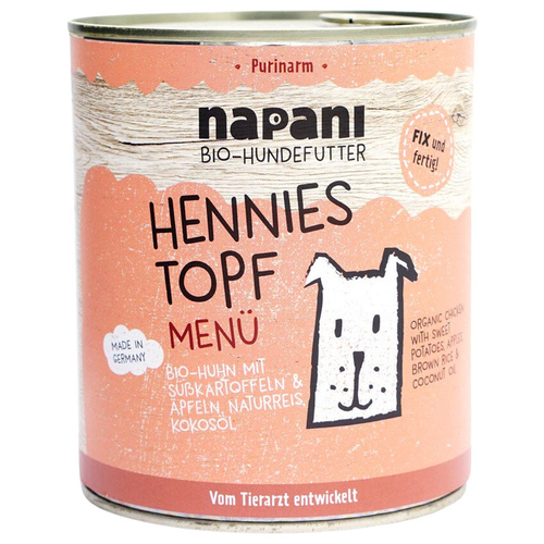 napani Nassfutter-Menü Hennies Topf 800 g