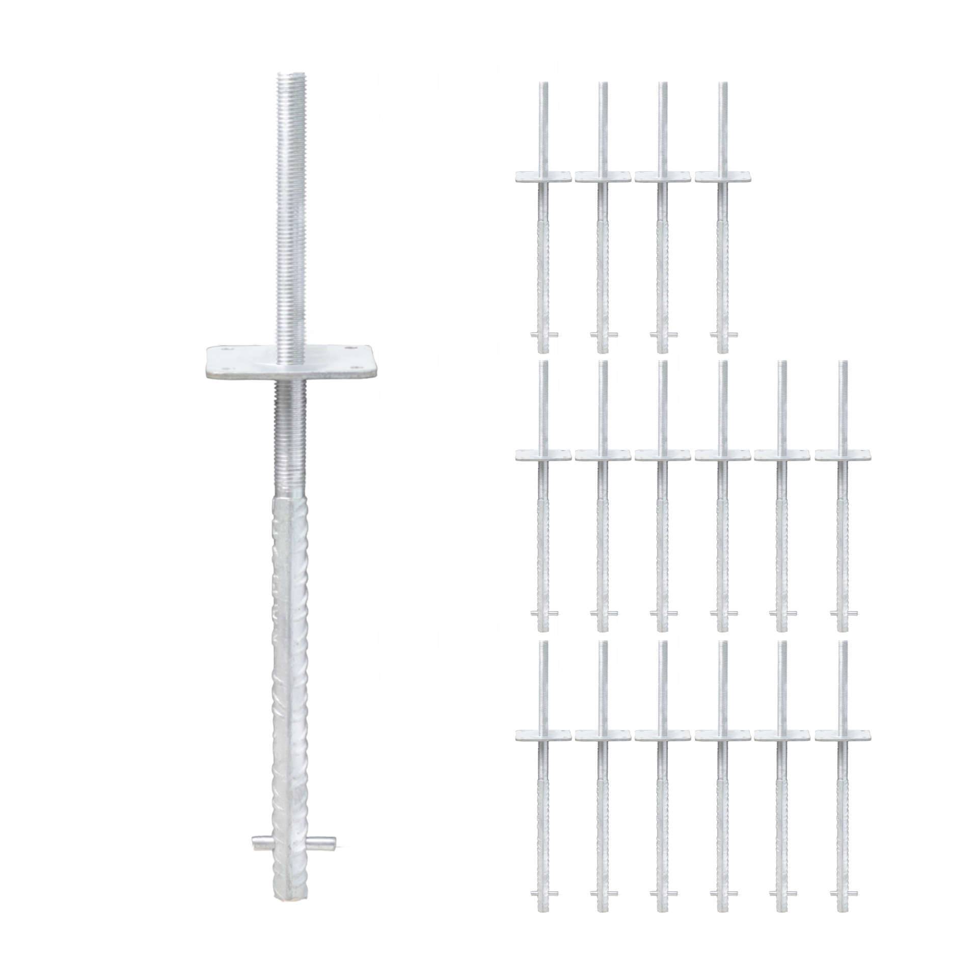 verstellbarer Pfostenträger zum einbetonieren - Betonanker Größe: 100x100x500mm ...