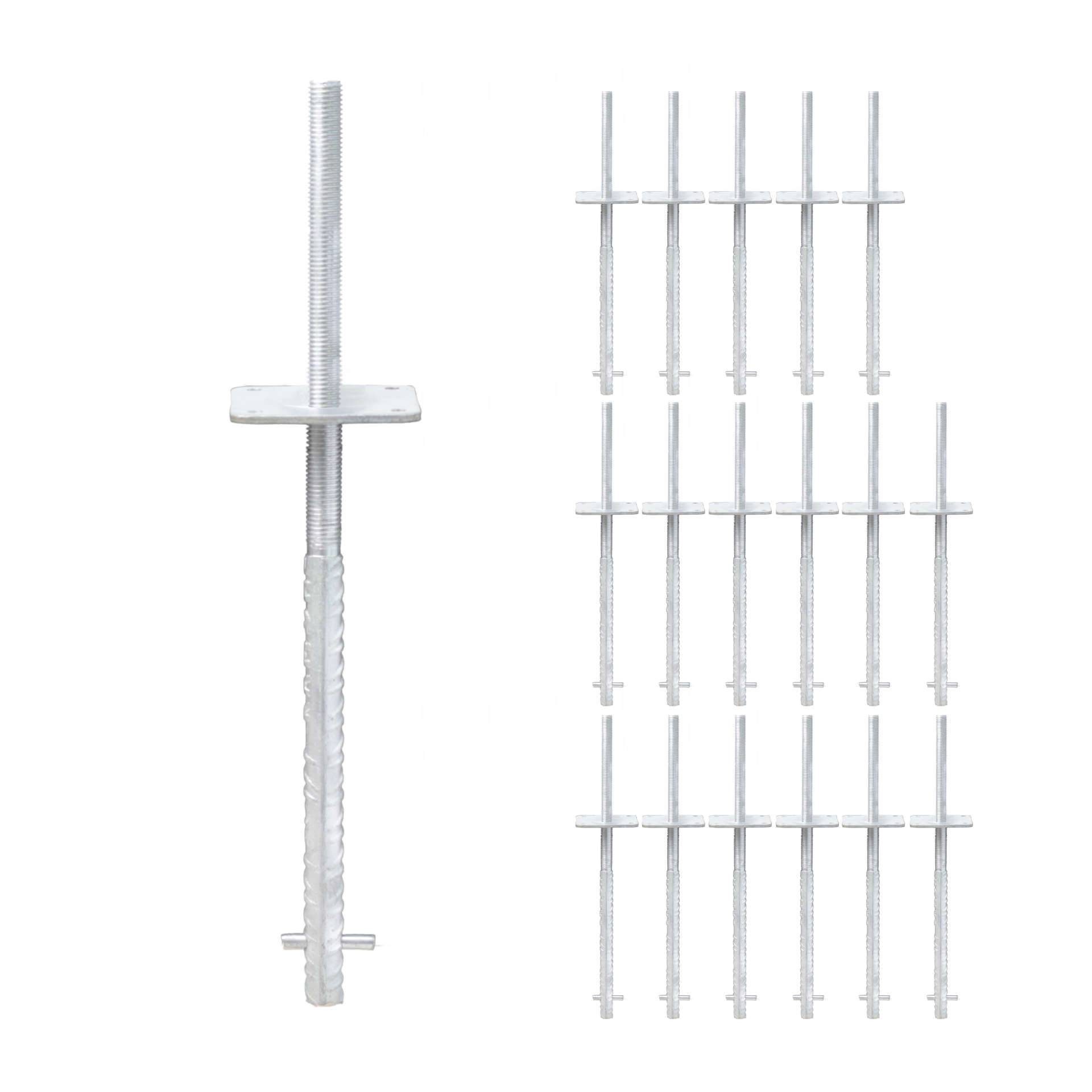 verstellbarer Pfostenträger zum einbetonieren - Betonanker Größe: 100x100x500mm ...