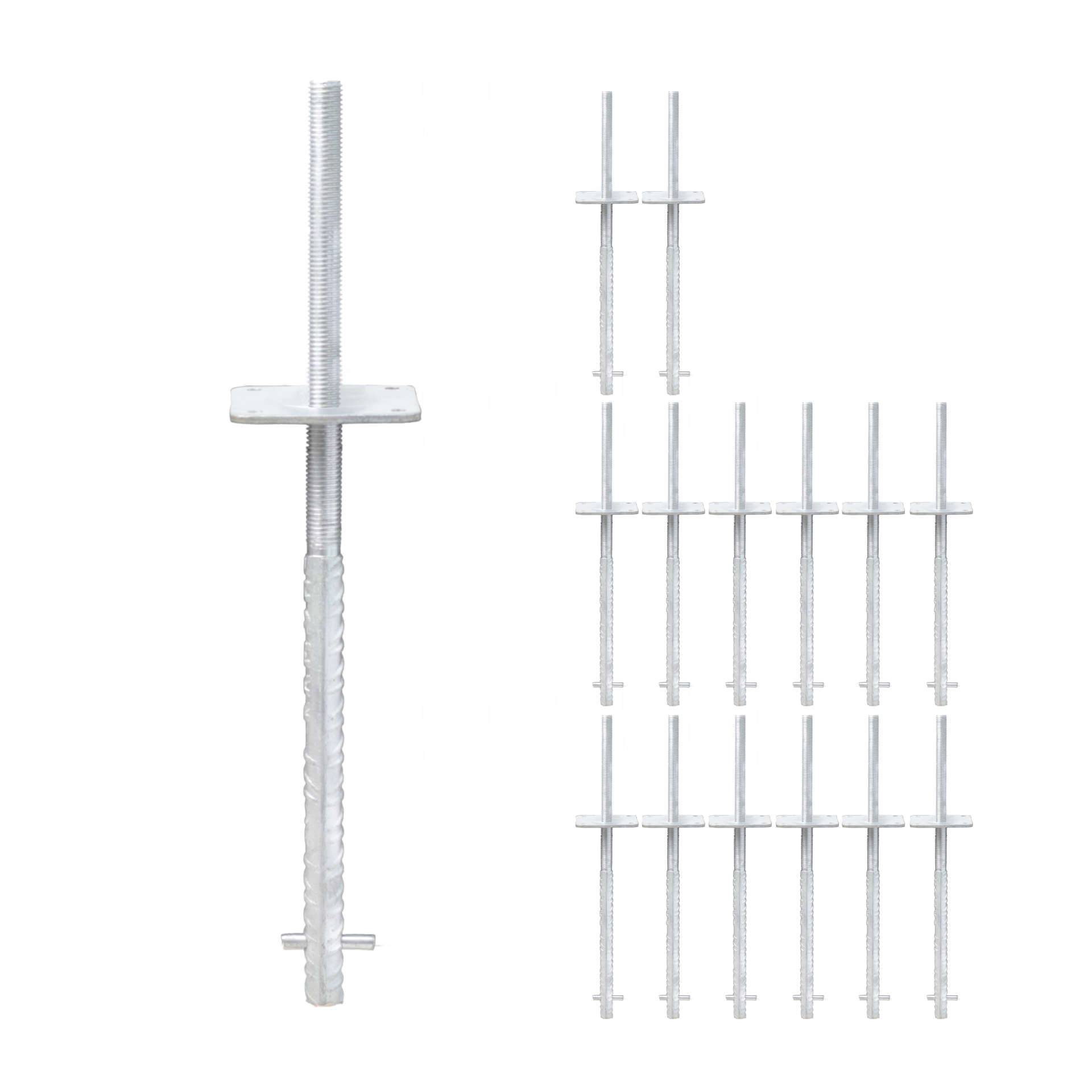 verstellbarer Pfostenträger zum einbetonieren - Betonanker Größe: 100x100x500mm ...