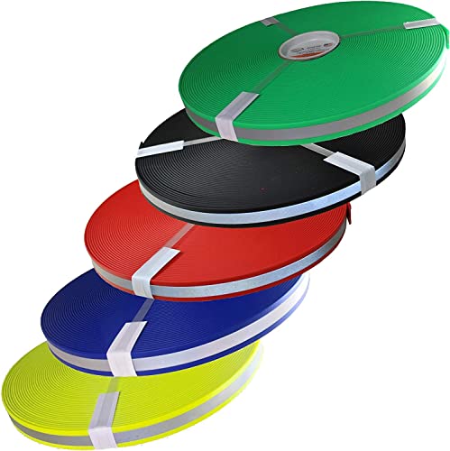 bio-leine BioThane Meterware mit reflektierendem Streifen - in Kiwigrün I 25 mm breit und 2,5 mm dick - reflektierend I bis zu 30m lang von bio-leine