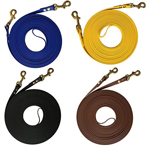 bio-leine Doppellonge 17 m lang I 16mm breit - in Blau - Longe Longierleine für Pferde aus Beta Biothane I Pferdelonge für Reitsport von bio-leine