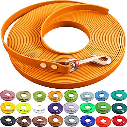 bio-leine Schleppleine 12mm aus Biothane - 3,0 m in Hellorange I Hundeleine ohne Handschlaufe für kleine und große Hunde - Wasserabweisende Leine von bio-leine