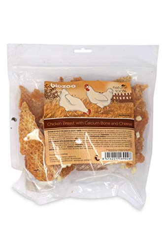 Biazoo Hühnerbrust mit Kalziumknochen und Käse 500 grs Snacks für Hunde geeignet für alle Rassen und Größen von biozoo