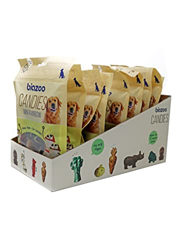 Biazoo Pack 10 Stück Regenbogenknochen Mini 98 g Hundesnacks von biozoo