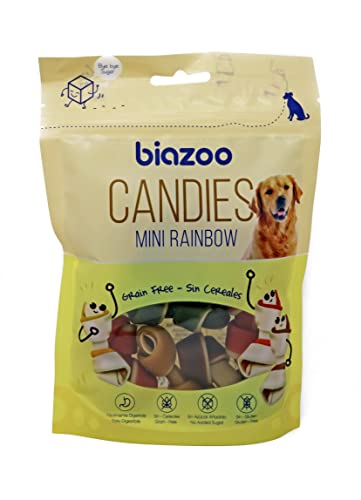 Biazoo Pack 10 Stück Regenbogenknochen Mini 98 g Hundesnacks von biozoo